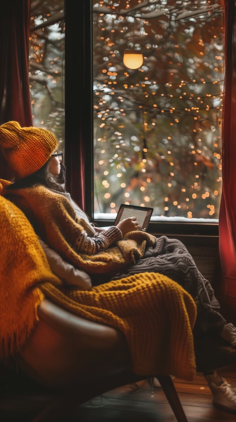 A person writing in a digital journal